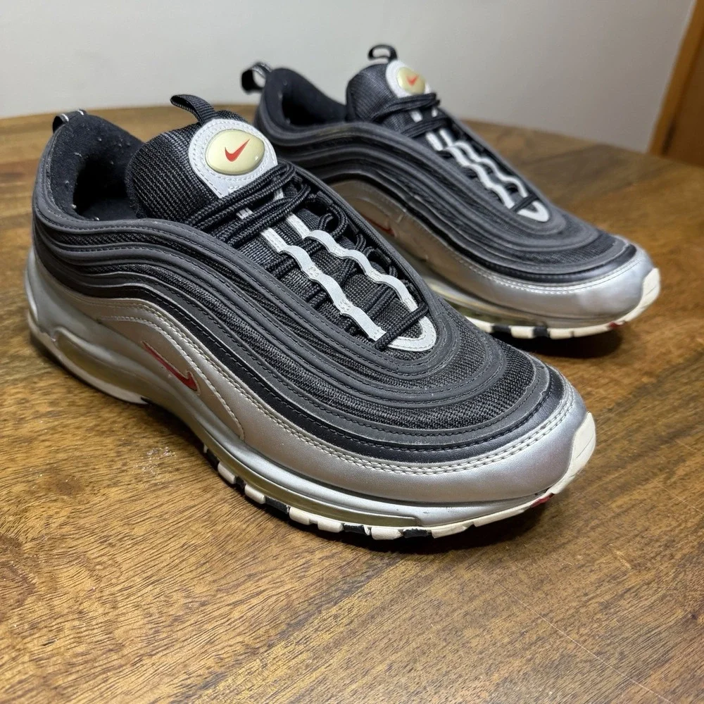 Nike Air Max 97 QS B-Sides Metallic Silver Black Size 10.5 Sneakers AT5458-001